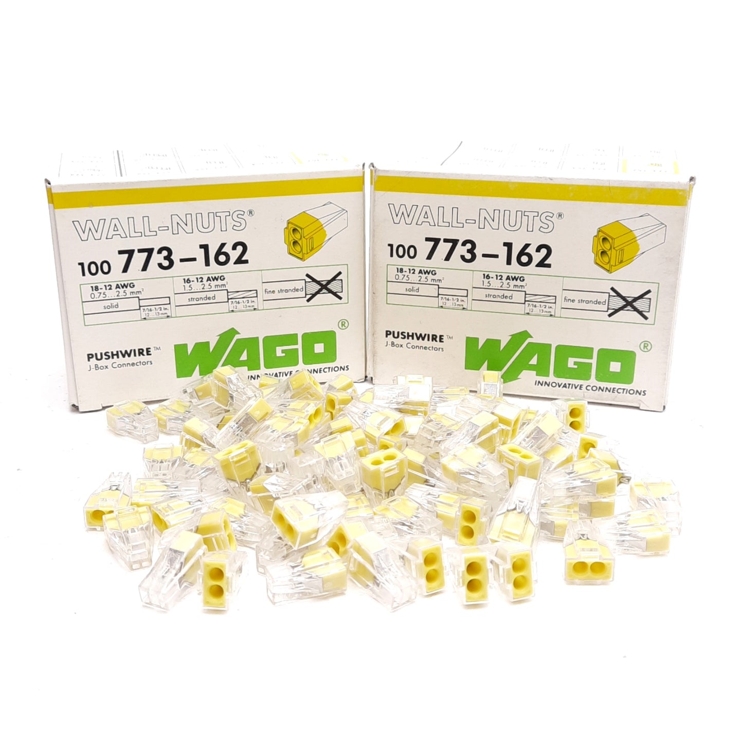 New Lot of 200 Wago 773-162 PUSH WIRE J-Box Connector, 400V 24A, 2.5mm² Conductors