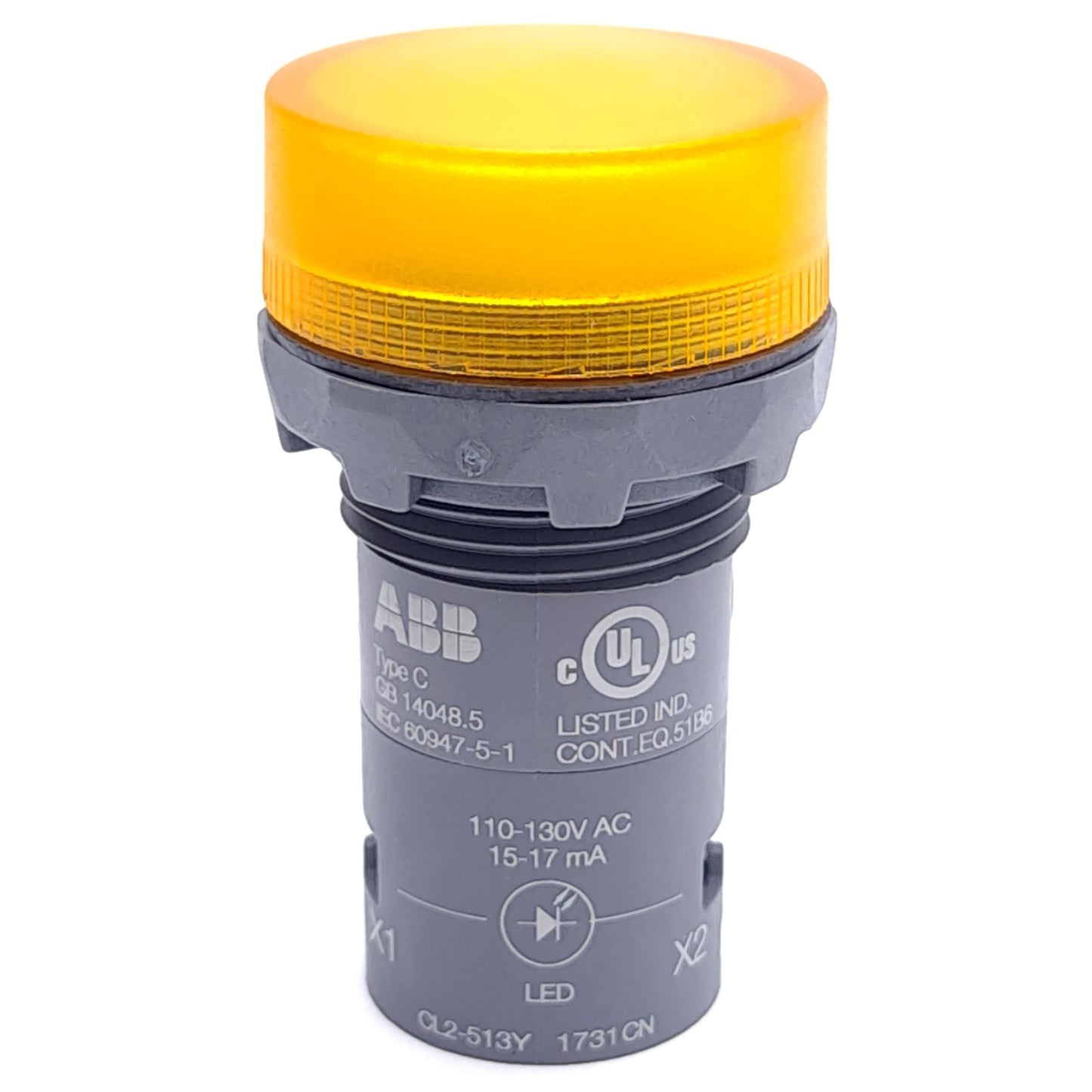 New – Open box Lot of 3 ABB CL2-513Y 1SFA619403R5133 LED Pilot Light, Yellow, 110-130VAC