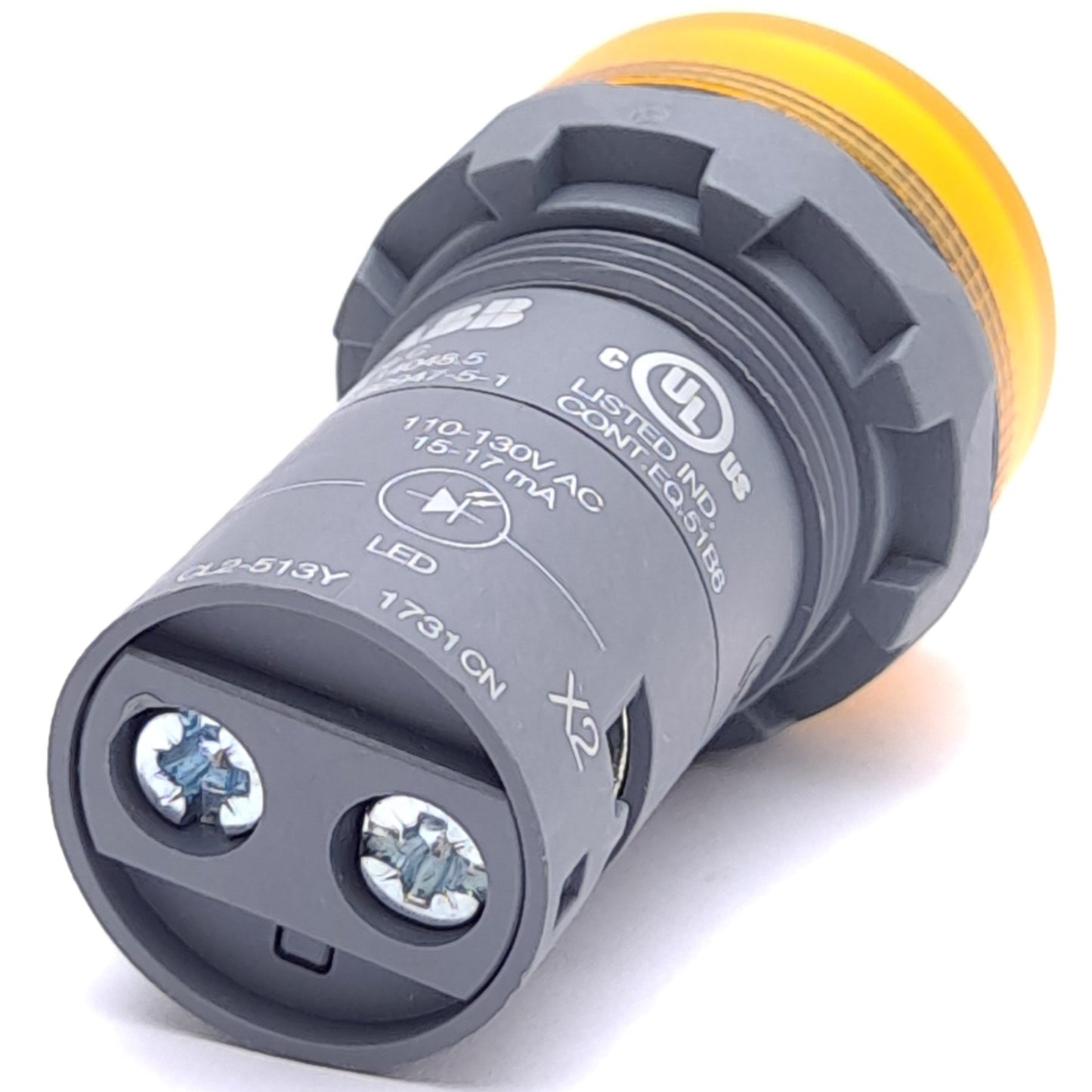 New – Open box Lot of 3 ABB CL2-513Y 1SFA619403R5133 LED Pilot Light, Yellow, 110-130VAC