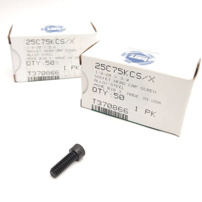 New Lot of 100 Kerr Lakeside 25C75KCS/X Socket Head Capped Screws 1/4-20 X 3/4