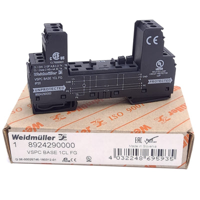 New Weidmuller 8924290000 VSPC BASE 1CL FG Surge Protection Base Element, For VSPC