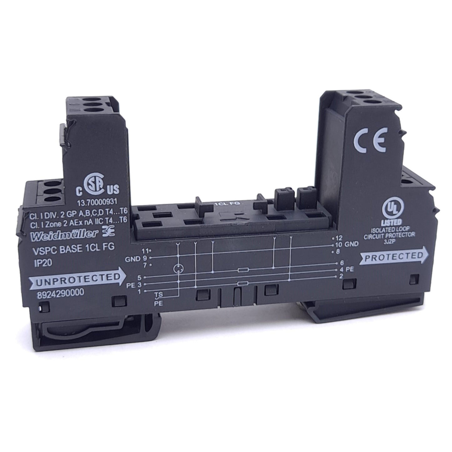 New Weidmuller 8924290000 VSPC BASE 1CL FG Surge Protection Base Element, For VSPC