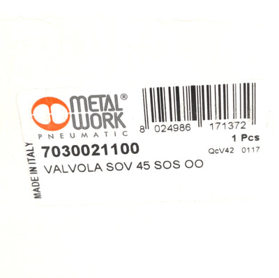 New Metal Work 7030021100 SOV45SOSOO Valve, 5/2-Way, Spring Reset, 10bar, G1/2