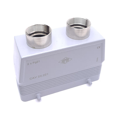 New – Open box ILME CAV 24.221 Rectangular Connector Hood C-Type Size 104.27 PG21x2 Cable Entry
