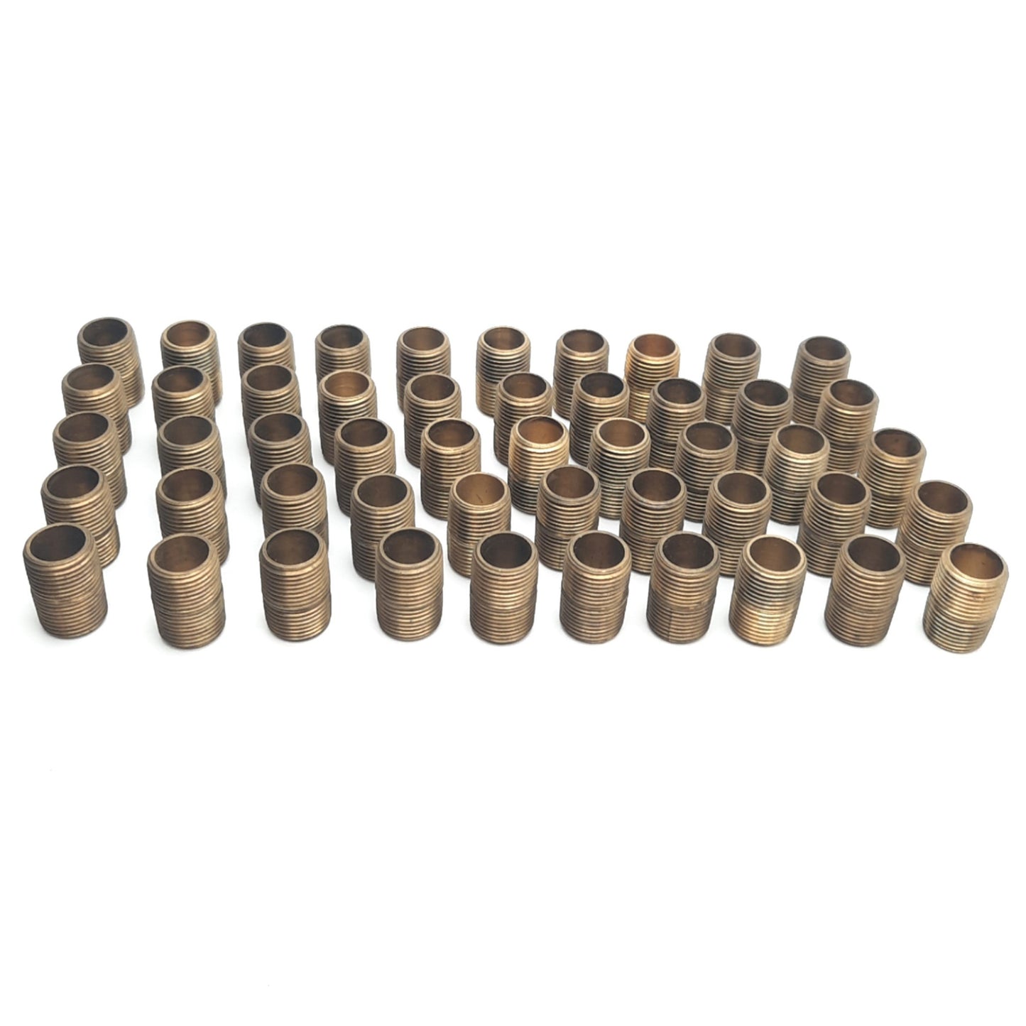 New – Open box Lot of 50 Midland Metal 28133 Yellow Brass Nipple 3/8" NPT Male, 1" Long