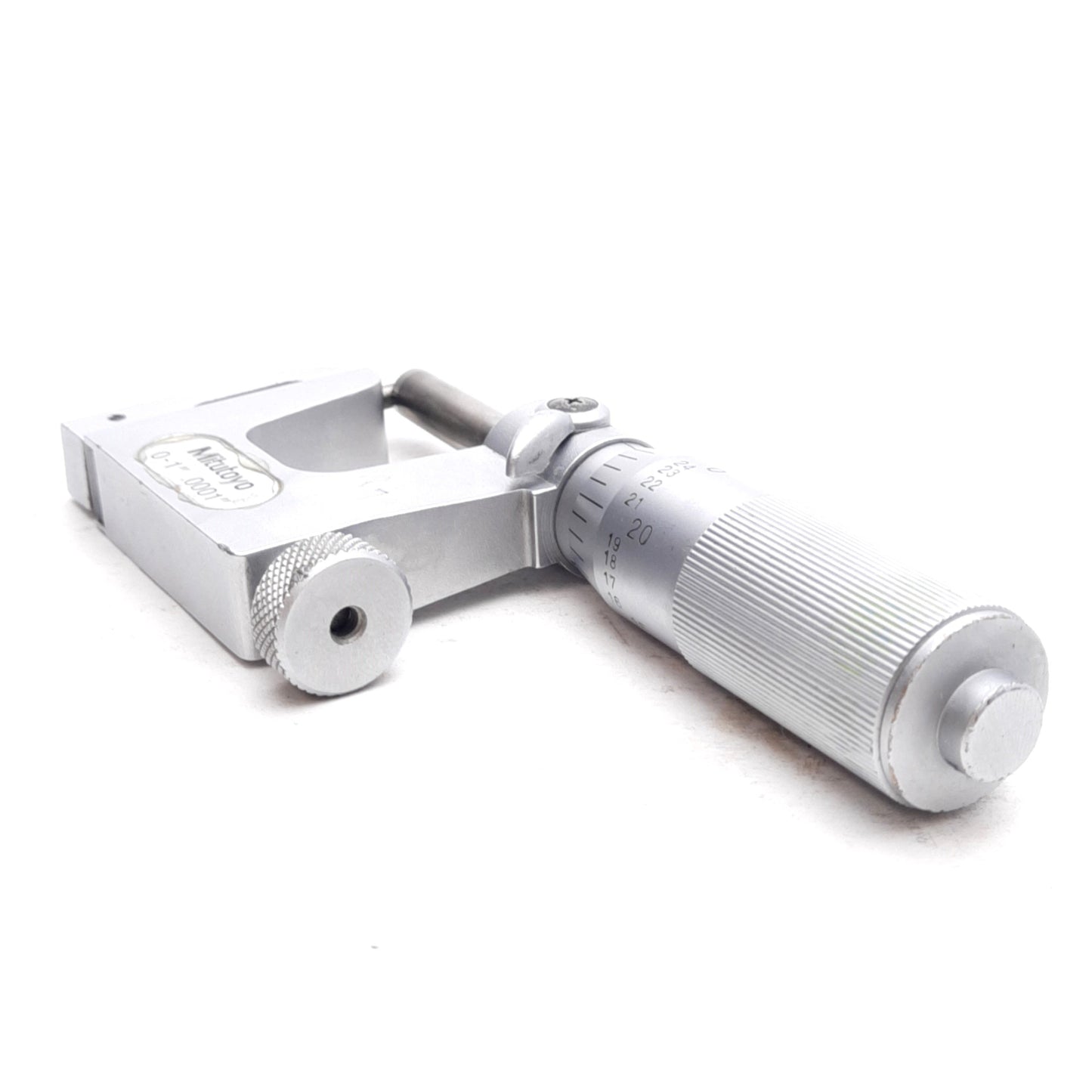 Used Mitutoyo 117-107 Interchangeable Anvil Micrometer, 0-1in, 0.0001in Graduation
