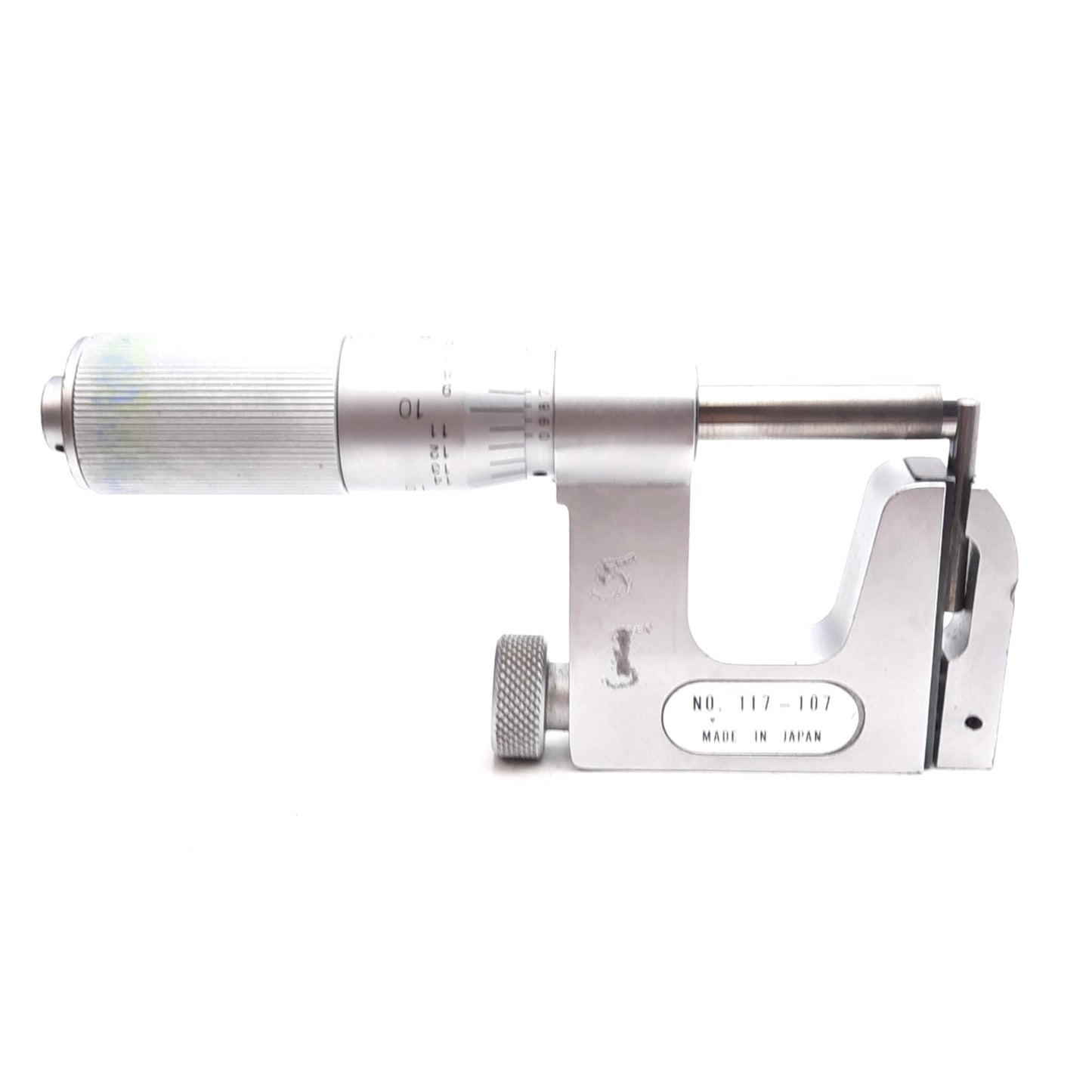 Used Mitutoyo 117-107 Interchangeable Anvil Micrometer, 0-1in, 0.0001in Graduation