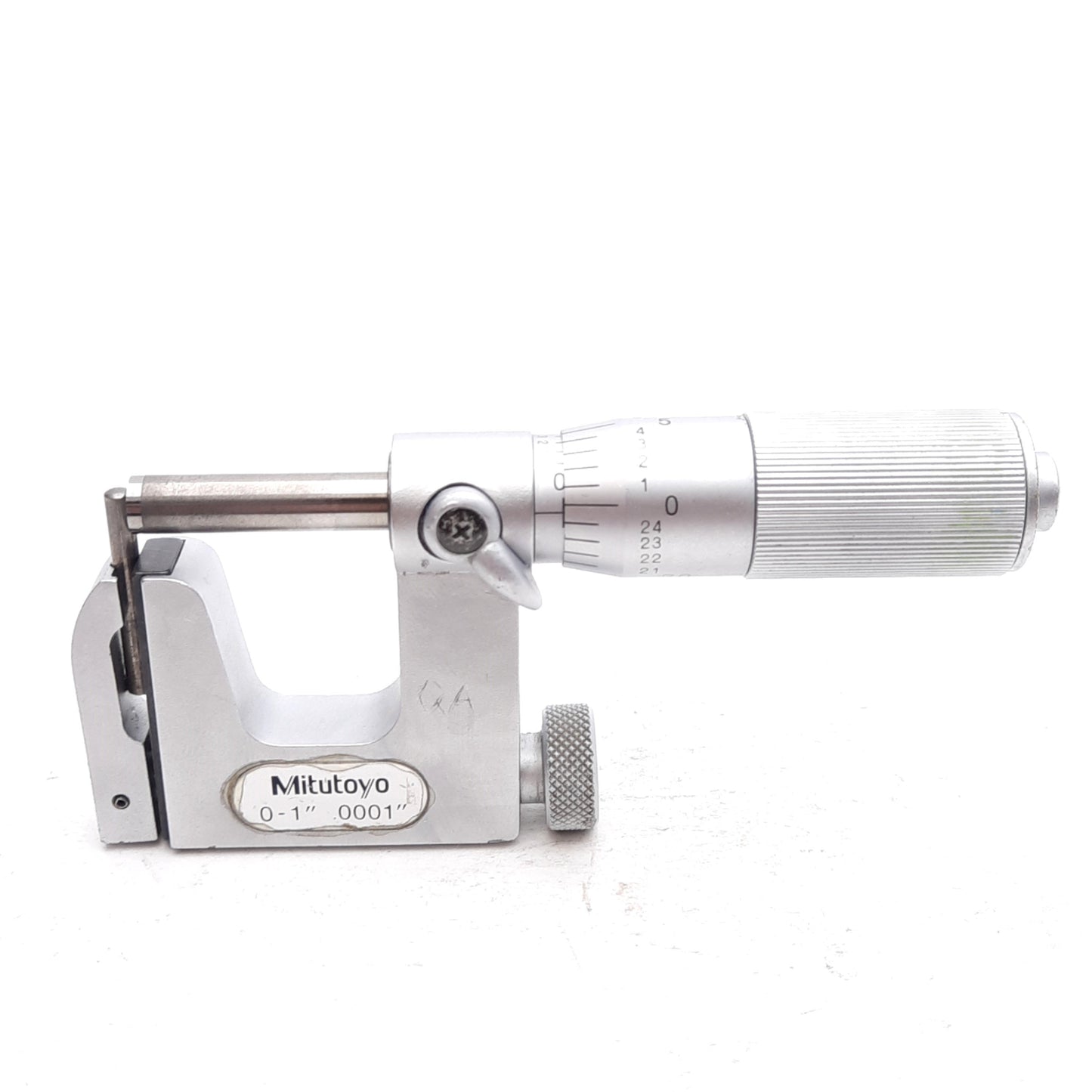 Used Mitutoyo 117-107 Interchangeable Anvil Micrometer, 0-1in, 0.0001in Graduation