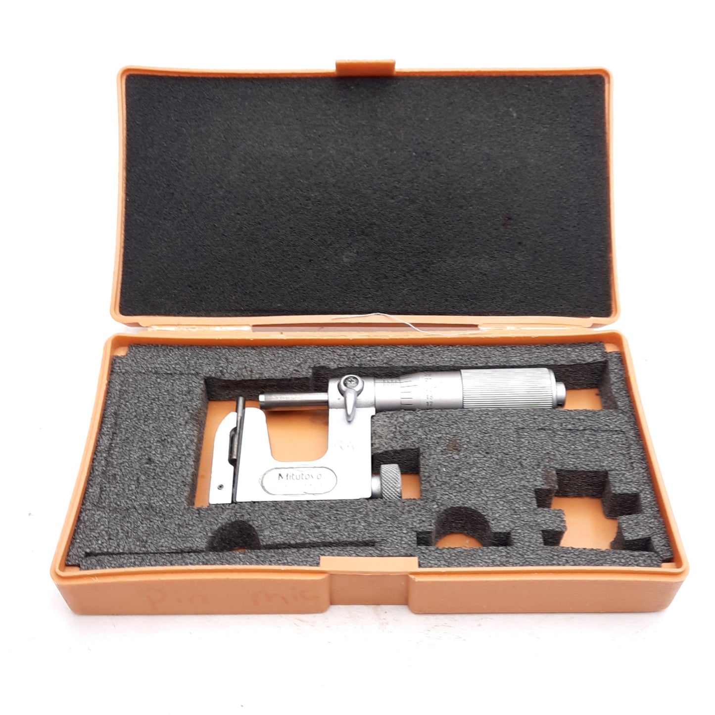 Used Mitutoyo 117-107 Interchangeable Anvil Micrometer, 0-1in, 0.0001in Graduation