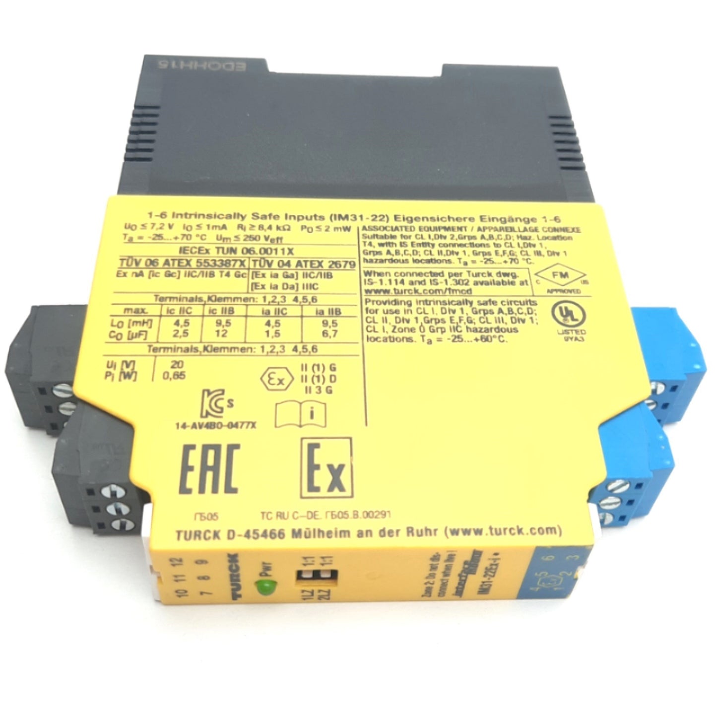 New Turck IM31-22EX-I Analog Signal Isolator 20-250 VAC, 40-70 Hz, DIN Rail Mount