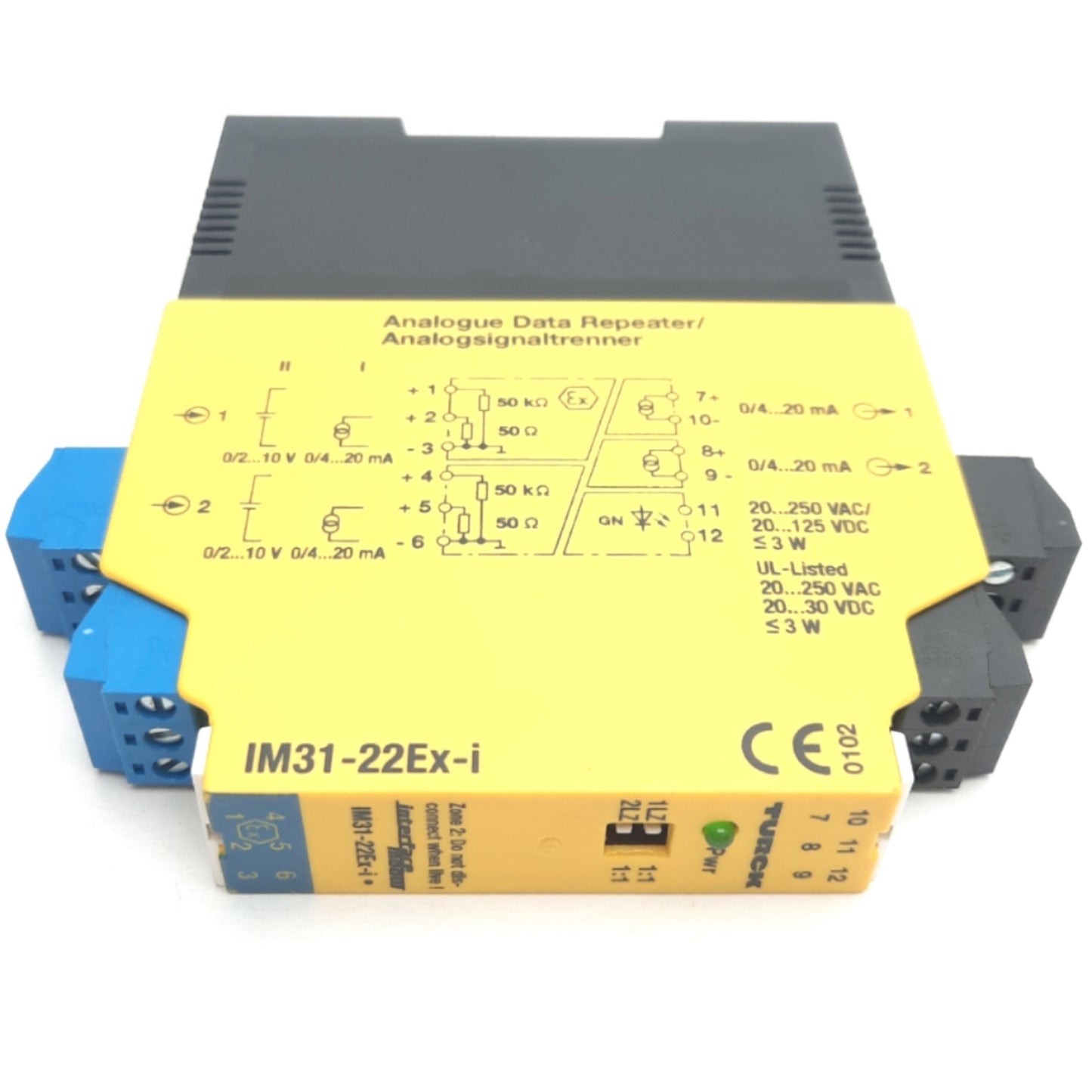 New Turck IM31-22EX-I Analog Signal Isolator 20-250 VAC, 40-70 Hz, DIN Rail Mount