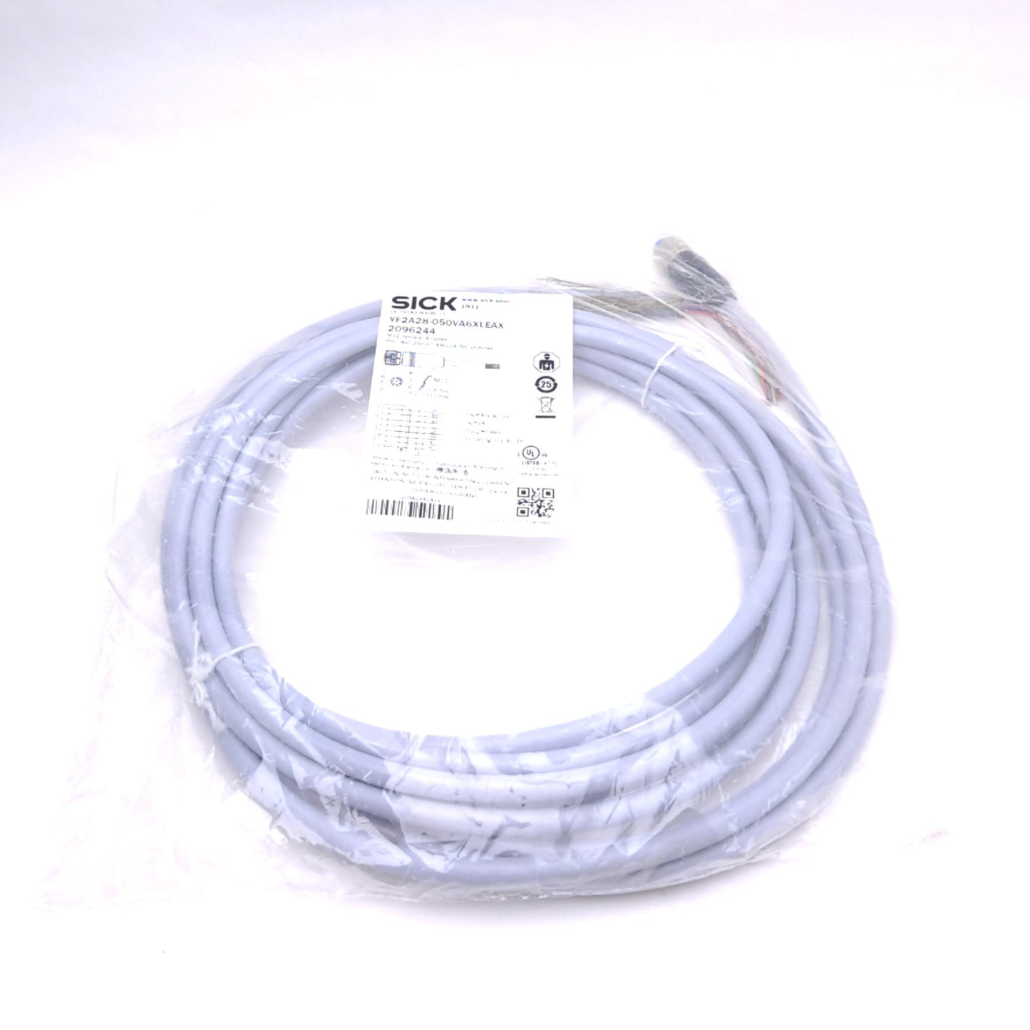 New SICK YF2A28-050VA6XLEAX 2096244 Cable, M12 8-Pin Female to Flying Leads, 5m