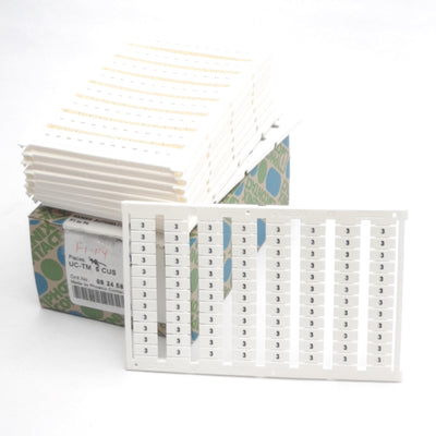New – Open box Lot of 10 Phoenix Contact UC-TM 5 CUS Terminal Block Marker Sheets, Marking: "3"