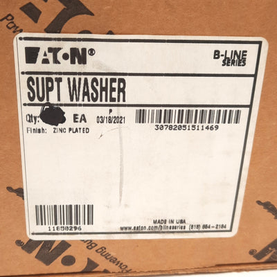 New – Open box Lot of 25 Eaton SUPT WASHER Flex Tray Support Washer 0.28in x 0.78in Slot
