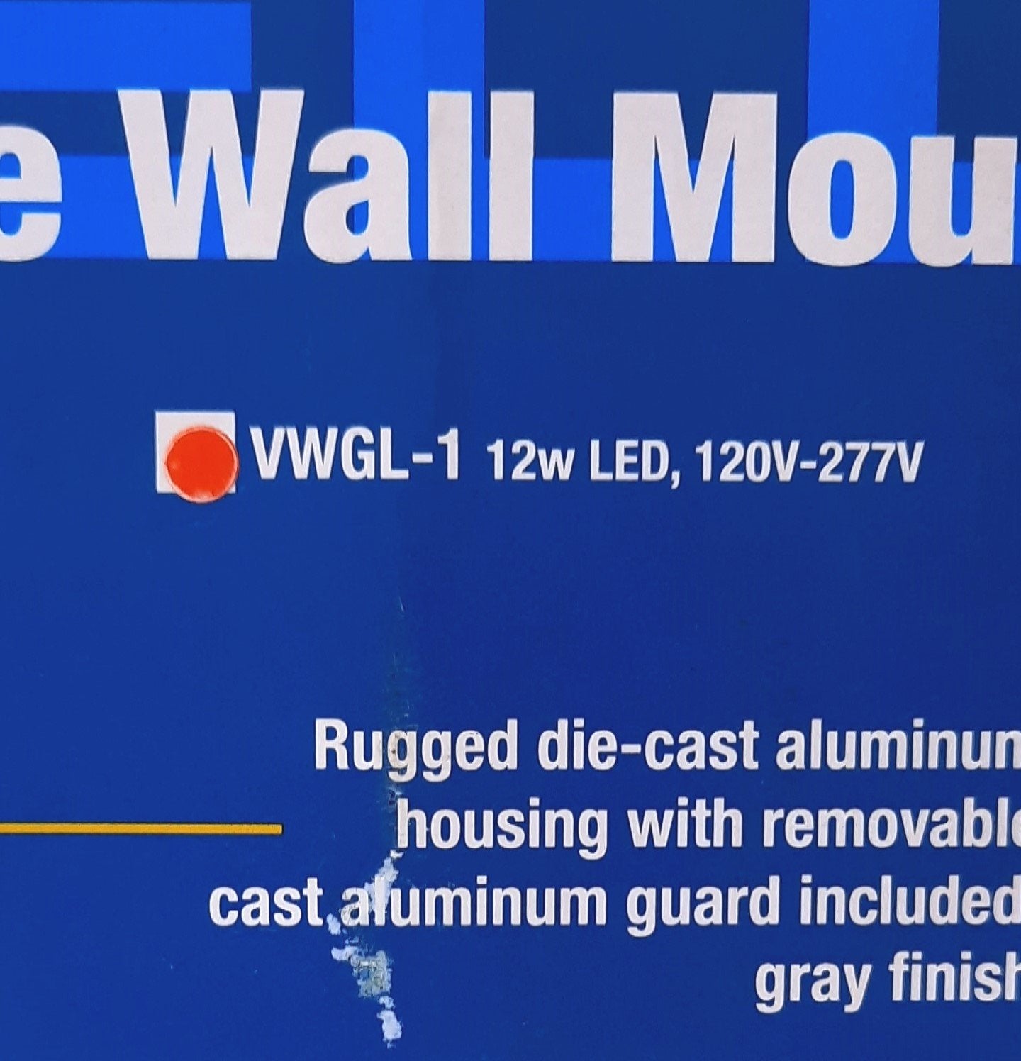 New Hubbell VWGL-1 Outdoor LED Vaportite Wall Mount Light 12W, 120-277VAC