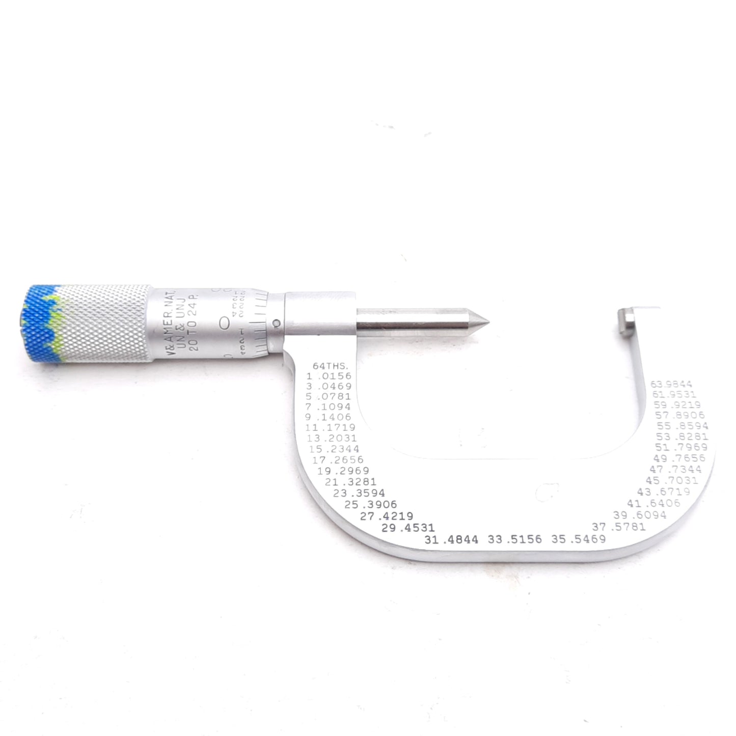 Used Starrett 585EP Screw Thread Micrometer, 1-2in Range, 0.001in Grad, 20-24 TPI