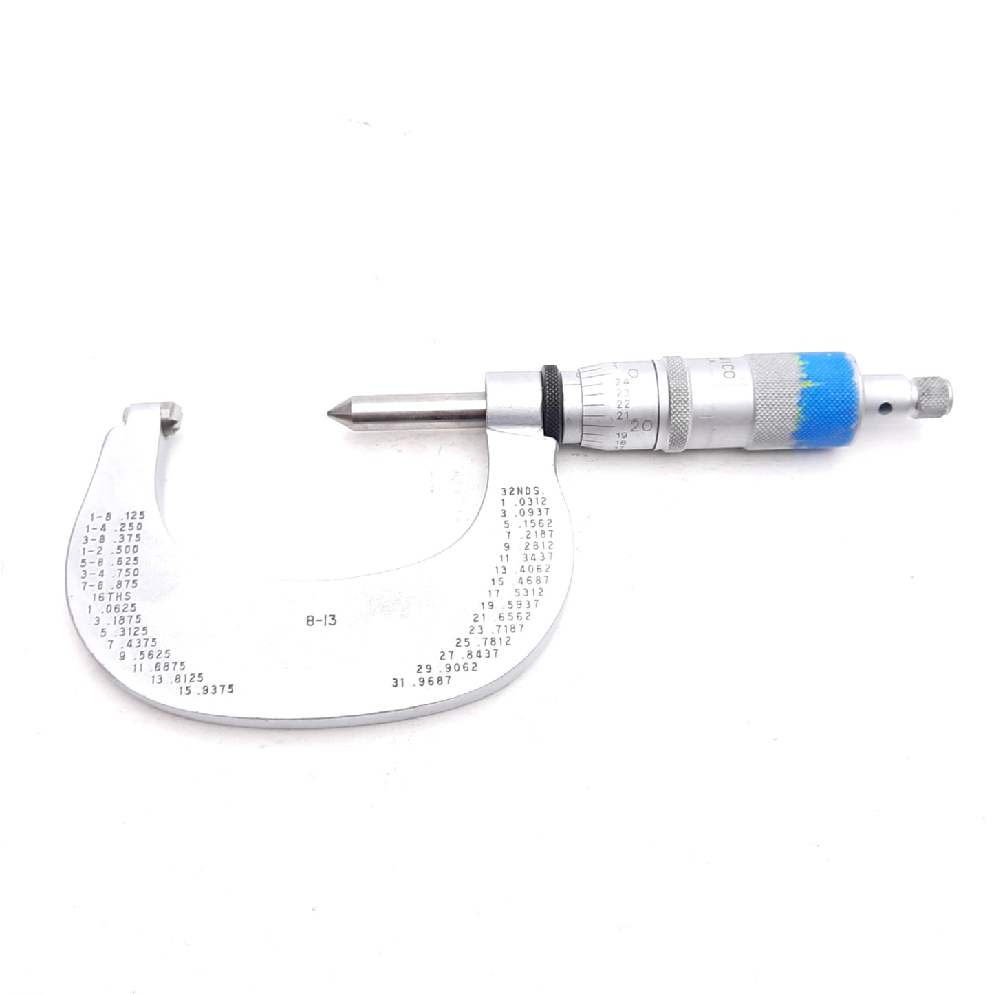 Used Scherr-Tumico 08-8062-04 Screw Thread Micrometer 1-2in Range, 0.001in, 8-13TPI