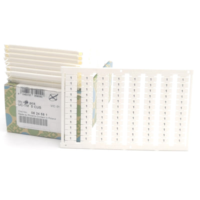 New – Open box Lot of 10 Phoenix Contact UC-TM 5 CUS Terminal Block Marker Sheets, Marking: "1"