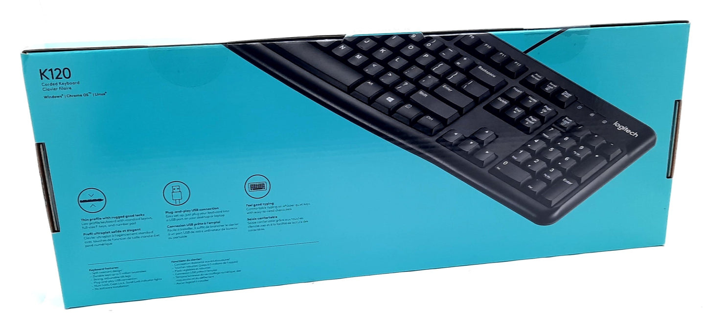 New Lot of 4 Logitech K120 920-002478 USB Keyboard Windows 8 Windows 10