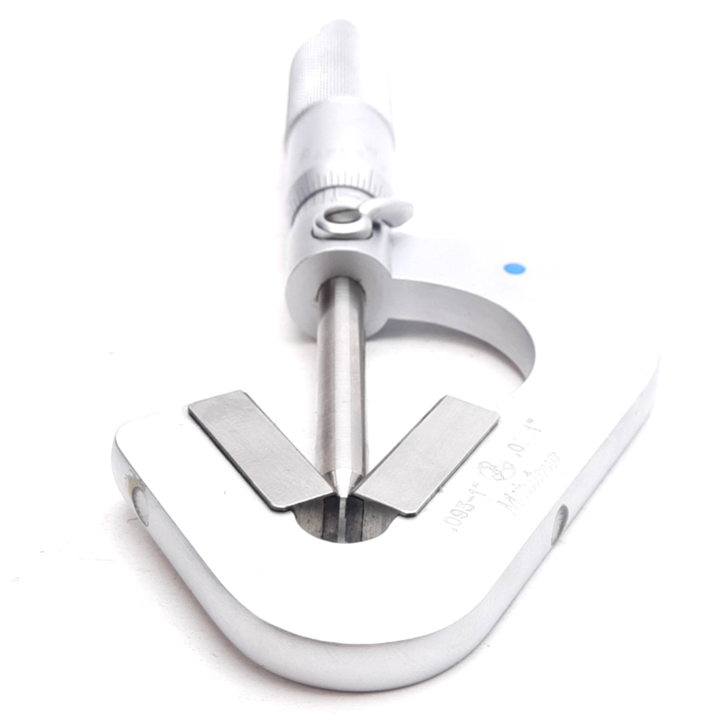 Used Mitutoyo 114-202 3 Flute V-Anvil Micrometer 0.093-1in Range, 0.0001in Graduation