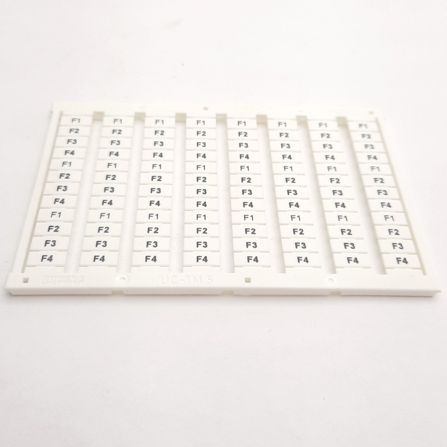 New – Open box Lot of 8 Phoenix Contact UC-TM 5 CUS Terminal Block Sheets, Marking: "F1-F4"