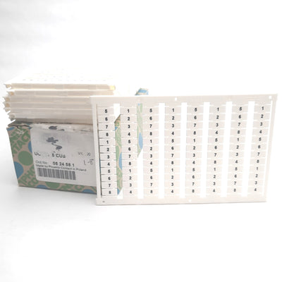 New – Open box Lot of 8 Phoenix Contact UC-TM 5 CUS Terminal Block Sheets, Marking: "1-8"