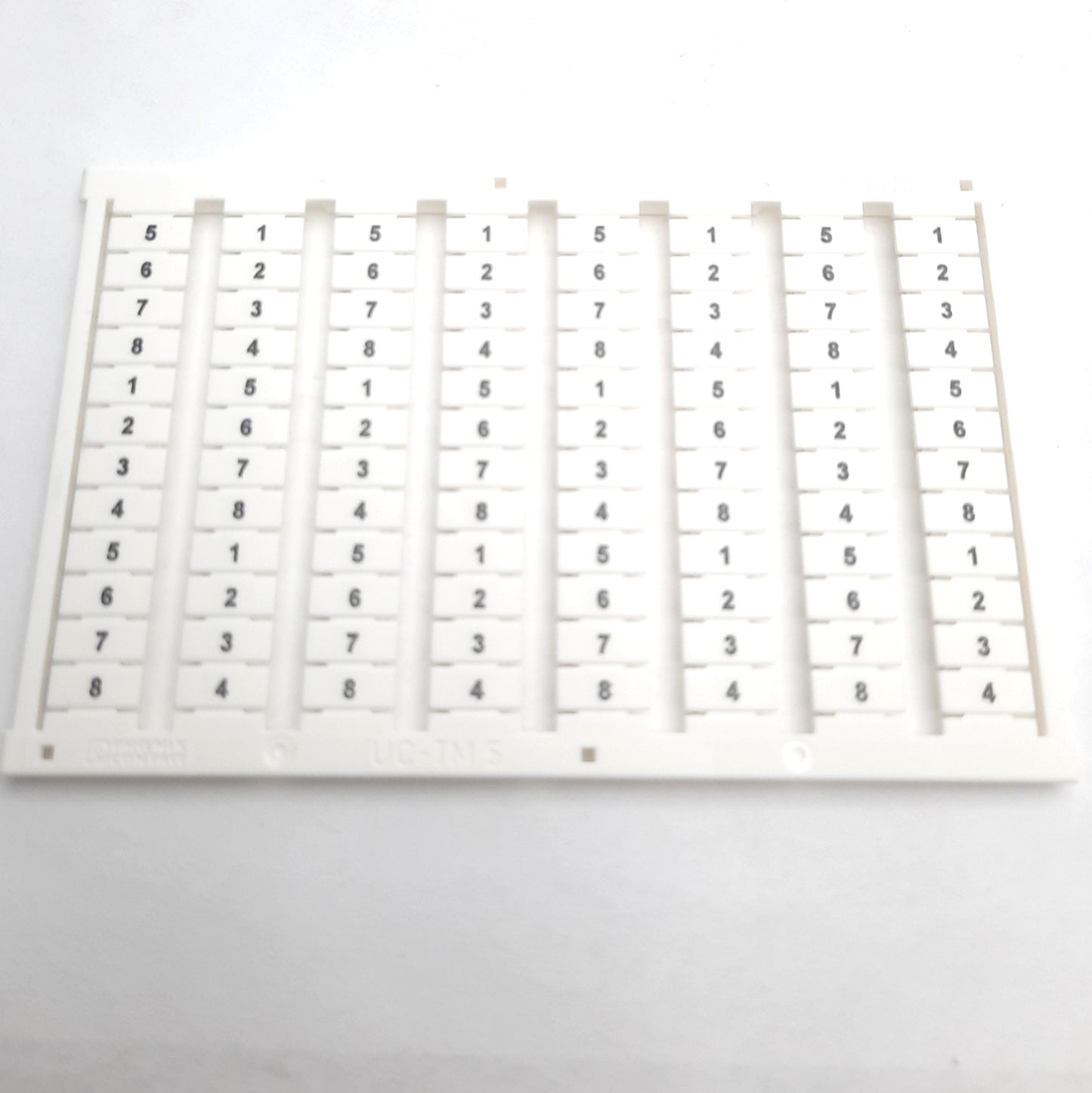 New – Open box Lot of 8 Phoenix Contact UC-TM 5 CUS Terminal Block Sheets, Marking: "1-8"