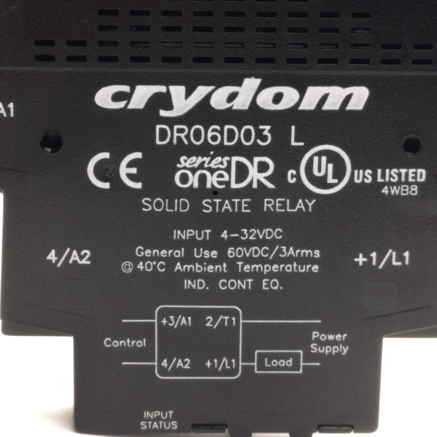 New – Open box Crydom DR06D03 Solid State Relay, SPST-NO, 1-60V DC 3A Load, 4-32VDC Coil