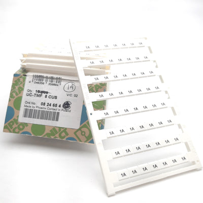New – Open box Lot of 5 Phoenix Contact UC-TMF 8 CUS Terminal Block Sheets, Marking: "1A"