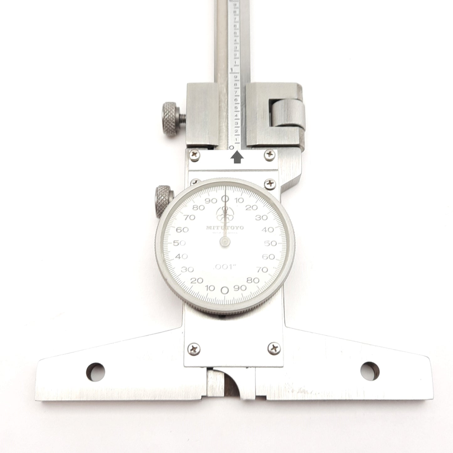 Used Mitutoyo 527-313-50 Dial Depth Gage, 0-12in Range, 0.001in Graduation, ±0.0015in