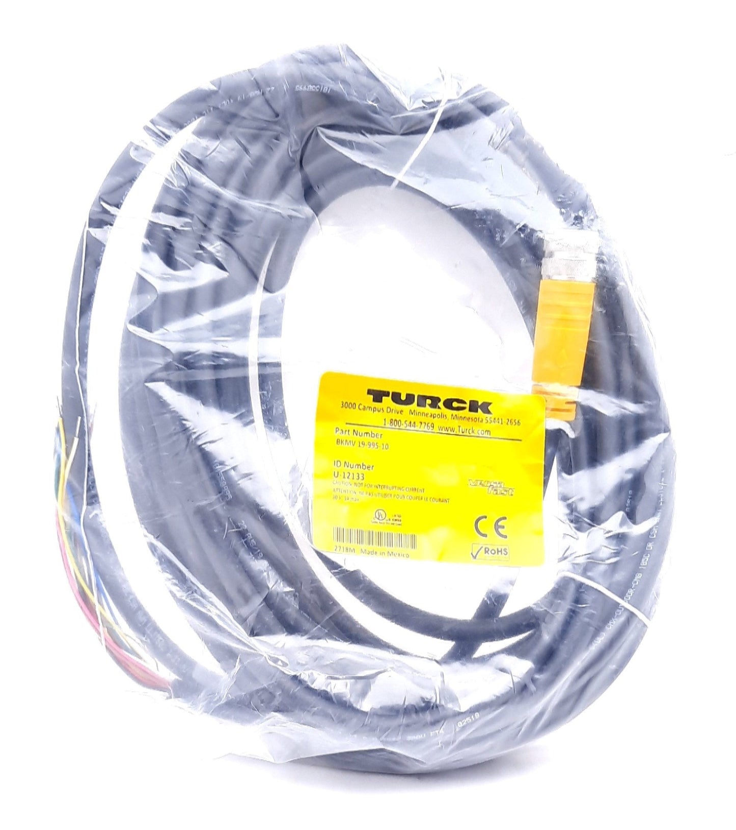New Turck BKMV 19-995-10 Actuator And Sensor Cordset 30V 3A 19 Pin Female M16