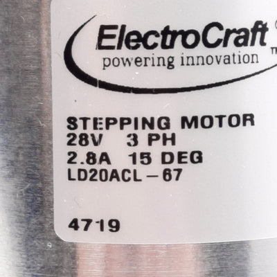 New Electrocraft LD20ACL-67 Stepper Motor, 3PH 28V 2.8A, 15°/Step, ø0.185in Shaft