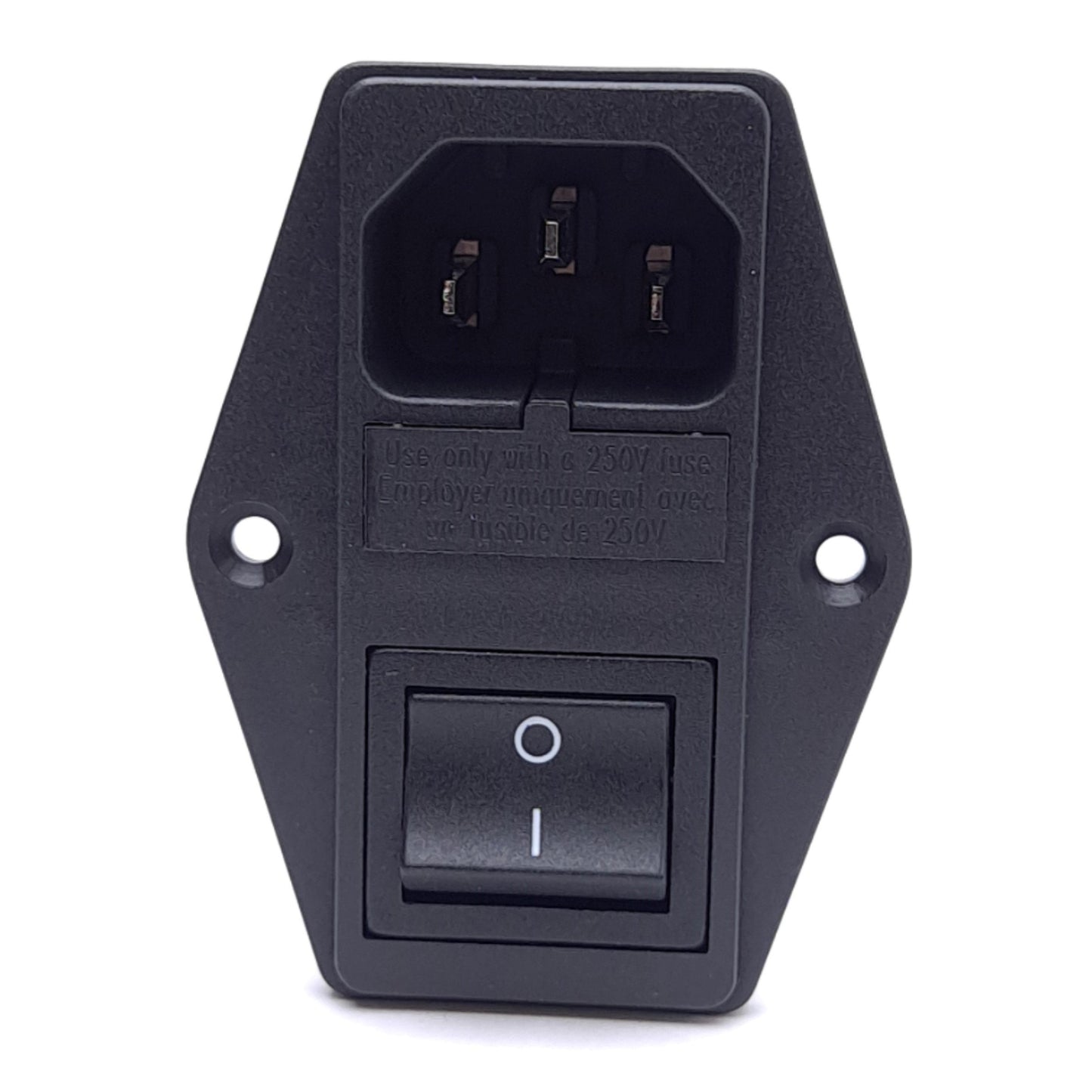 New – Open box Qualtek 880-06/003 Power Entry Module Dual Fuse Holder EMI Filter, 115/250VAC 6A