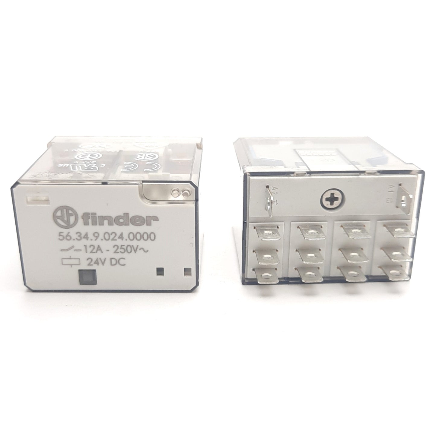 New – Open box Lot of 2 Finder 56.34.9.024.000 Relays 12A/250VAC 4PDT, 24VDC Coil