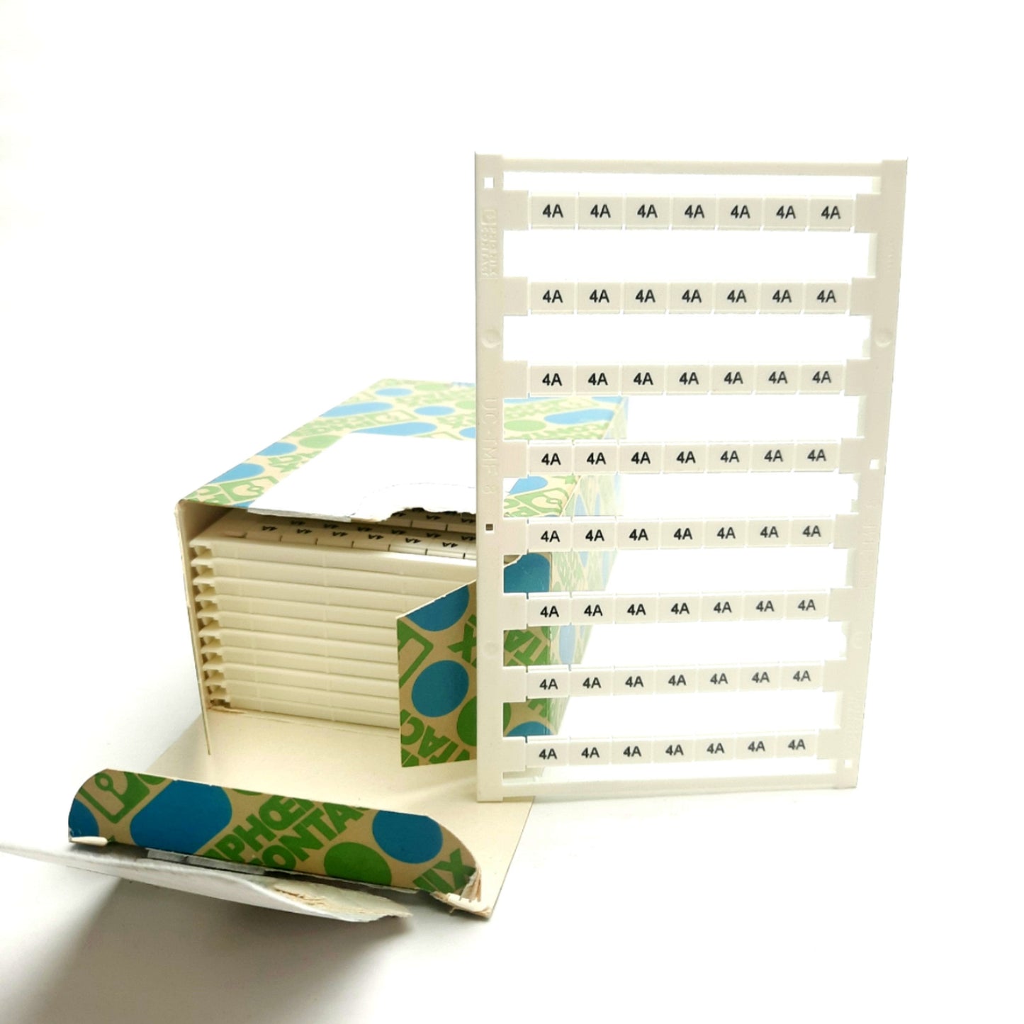 New – Open box Lot of 10 Phoenix Contact UC-TMF 8 CUS Terminal Block Sheets, Marking: "4A"