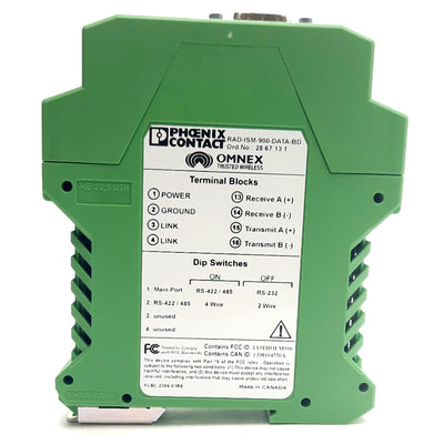 New Phoenix Contact RAD-ISM-900-DATA-BD Wireless Transceiver 24VDC, 110mA, 900MHz