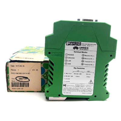 New Phoenix Contact RAD-ISM-900-DATA-BD Wireless Transceiver 24VDC, 110mA, 900MHz