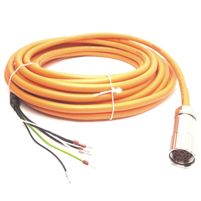 New 406234 Servo Power Cable M23 8-Pin Round Female to x6-Flying Leads, 10m Length