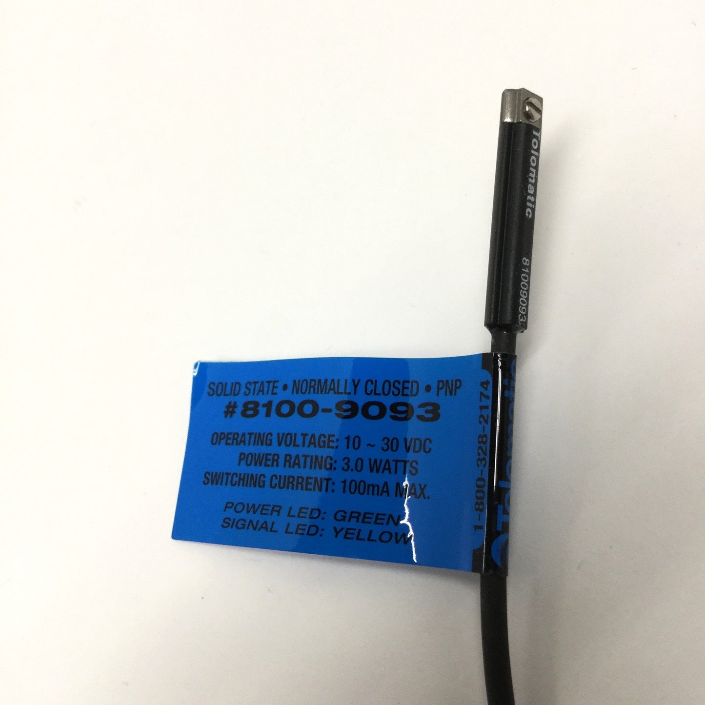 New – Open box Tolomatic 8100-9093 Hall Effect Sensor, Solid State Switch, PNP NC, 10-30VDC