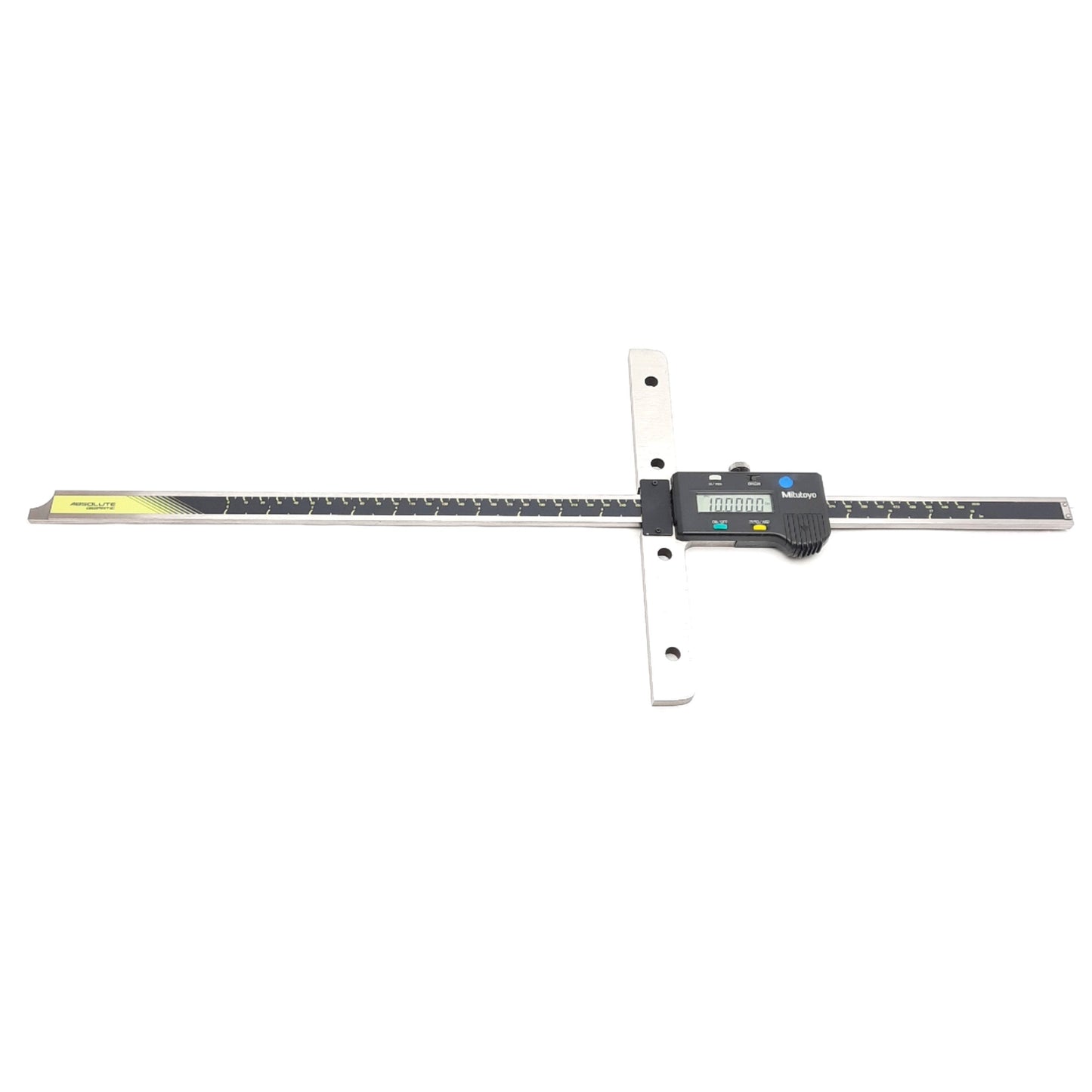 Used Mitutoyo 571-214-10 Digimatic Depth Gage, 0-18in, 0.0005in Resolution, ±0.002in