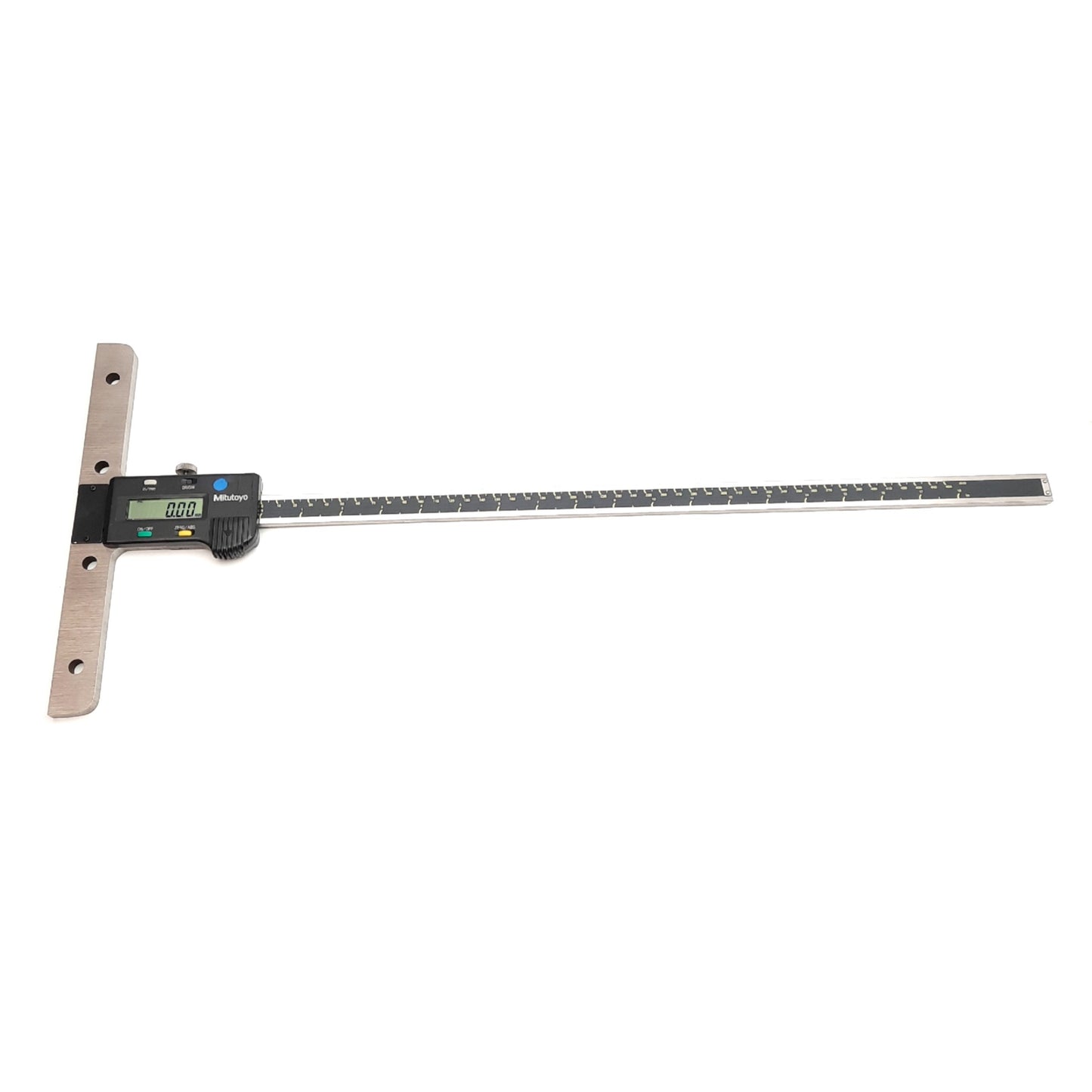 Used Mitutoyo 571-214-10 Digimatic Depth Gage, 0-18in, 0.0005in Resolution, ±0.002in