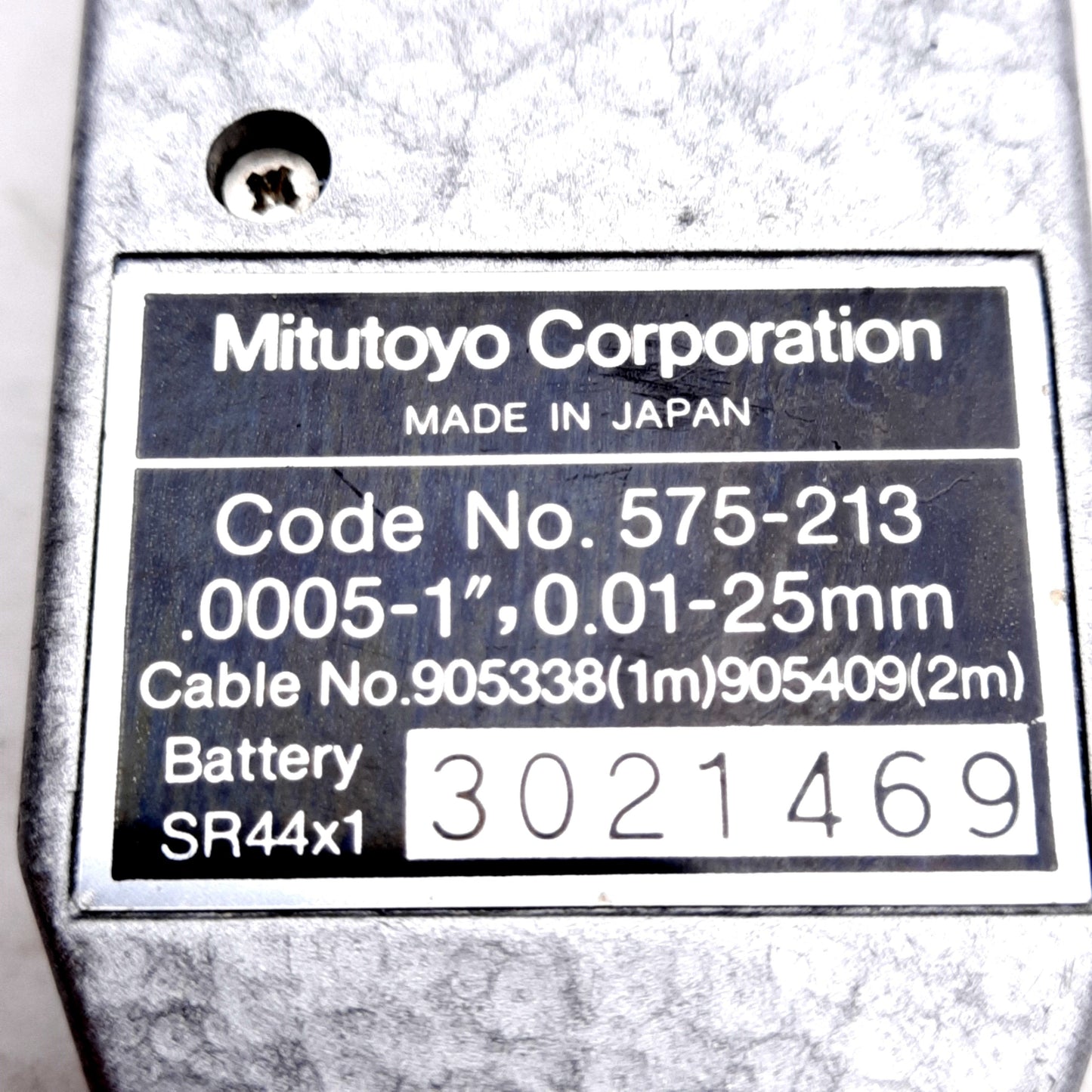 Used Mitutoyo 575-213 Absolute Digimatic Indicator, 0.0005-1in, 0.0005in Resolution