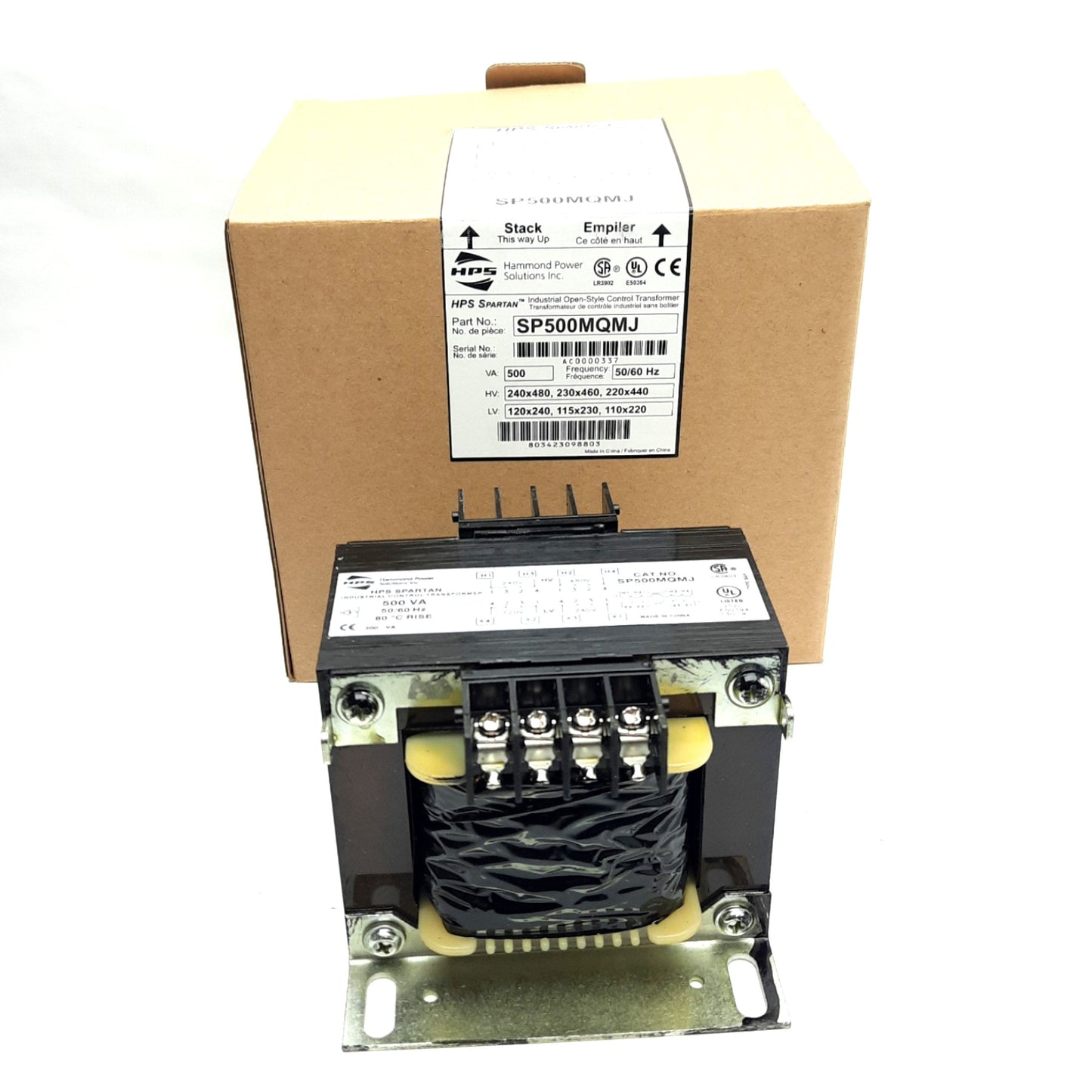 New Hammond SP500MQMJ Power Transformer 110/240VAC Primary, 220/440VAC 2ndary, 500VA