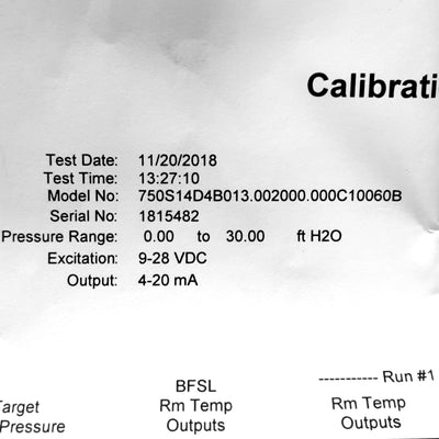 New TE 750S14D4B KPSI 750 Submersible Level Transducer, 0-30ft H2O, 60ft Cable