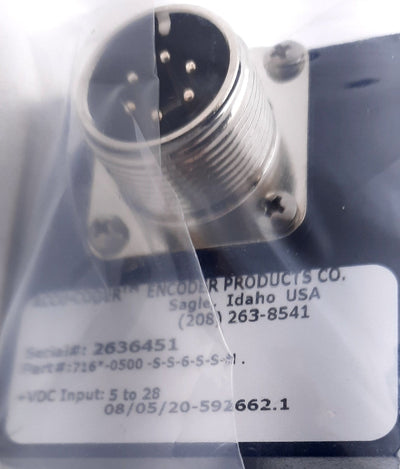 New Accu-Coder 716-0500-S-S-6-S-S-N Incremental Encoder Quadrature, 5-28VDC, 600 PPR
