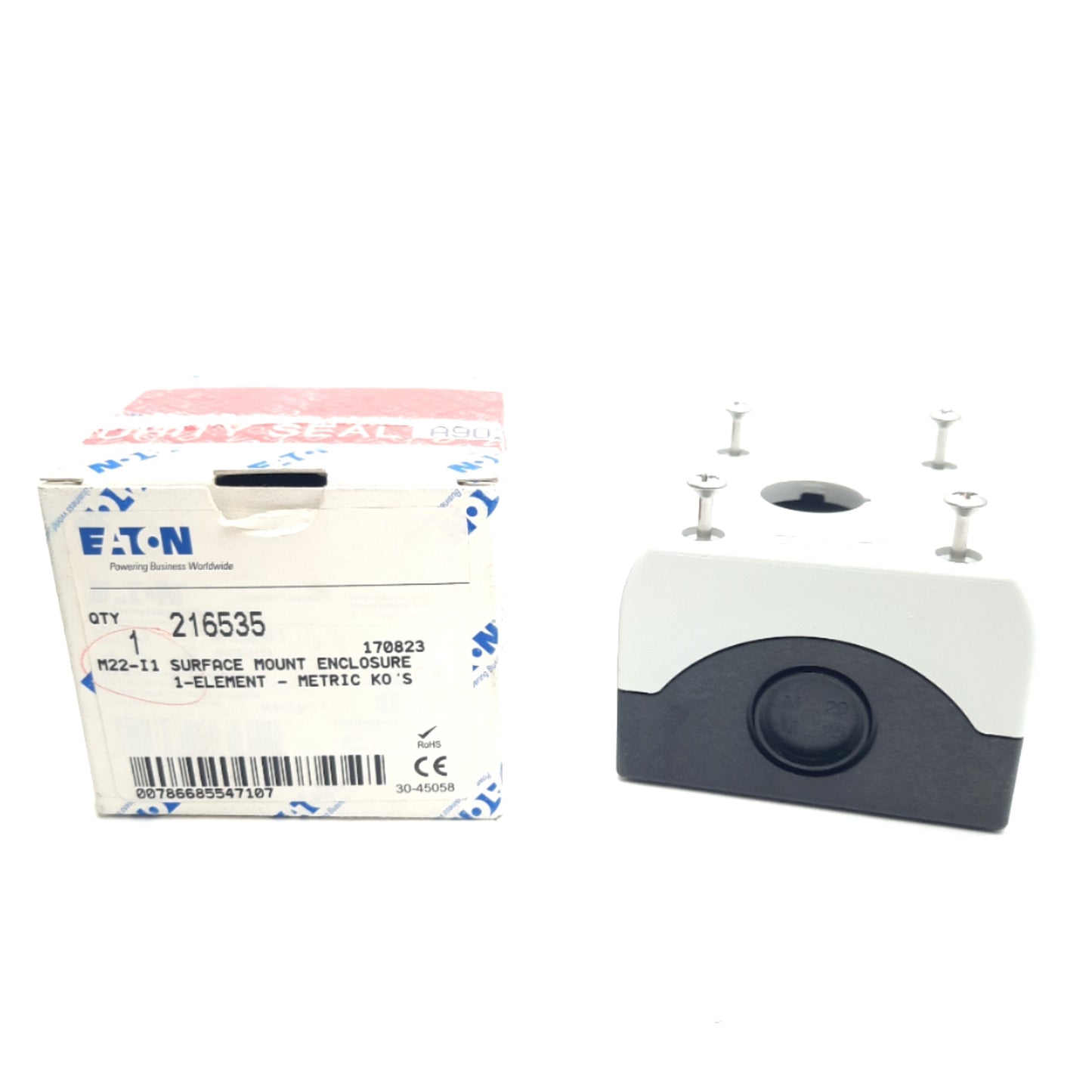 New – Open box Eaton M22-I1 Surface Mounting Enclosure ø22.5mm Opening Diameter