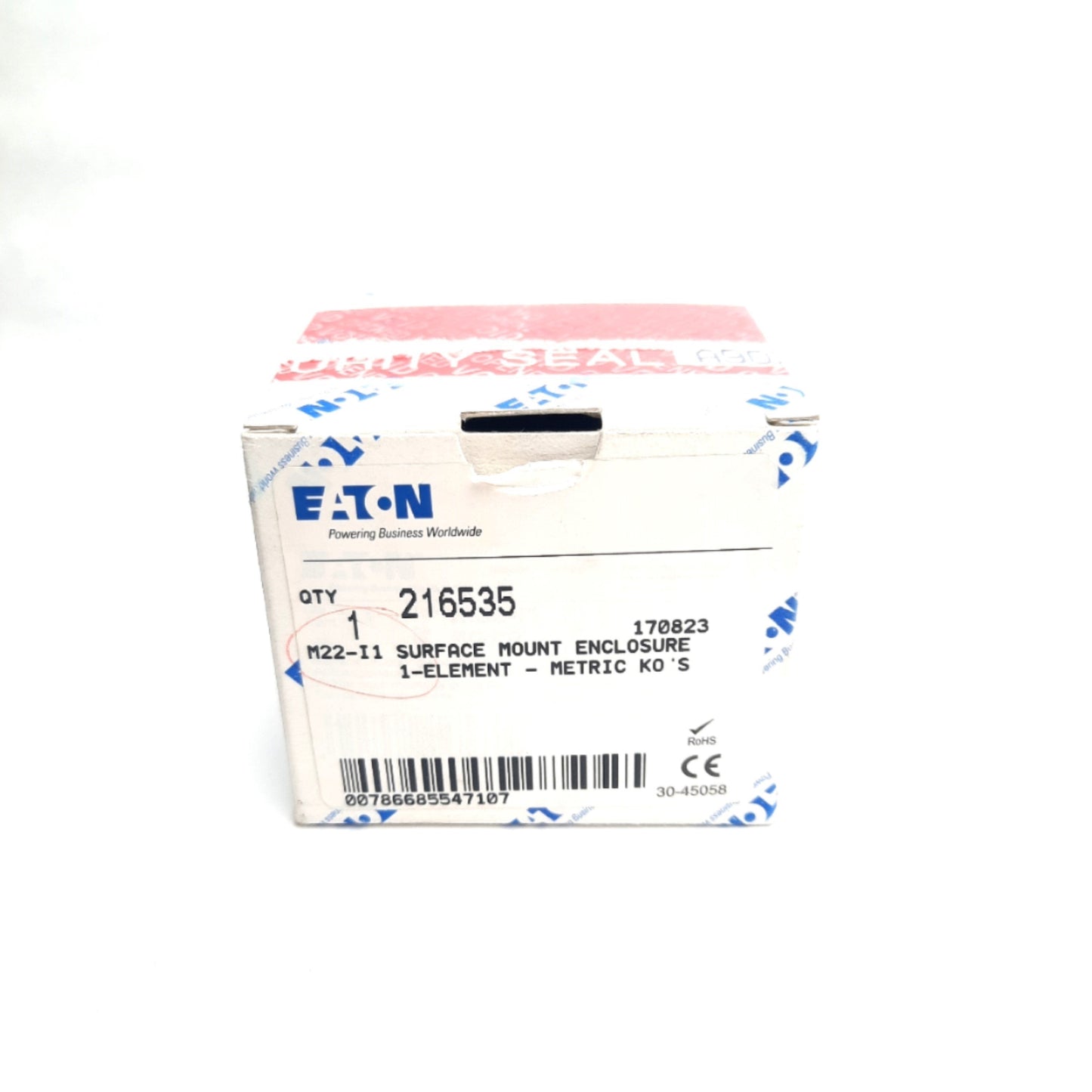 New – Open box Eaton M22-I1 Surface Mounting Enclosure ø22.5mm Opening Diameter