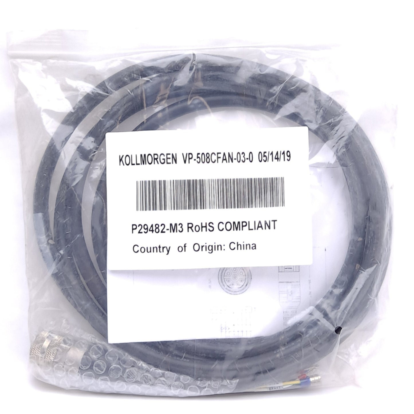New Kollmorgen VP-508CFAN-03-0 Servo Drive Power Cable, M23 8-Pin Female, 3m Length