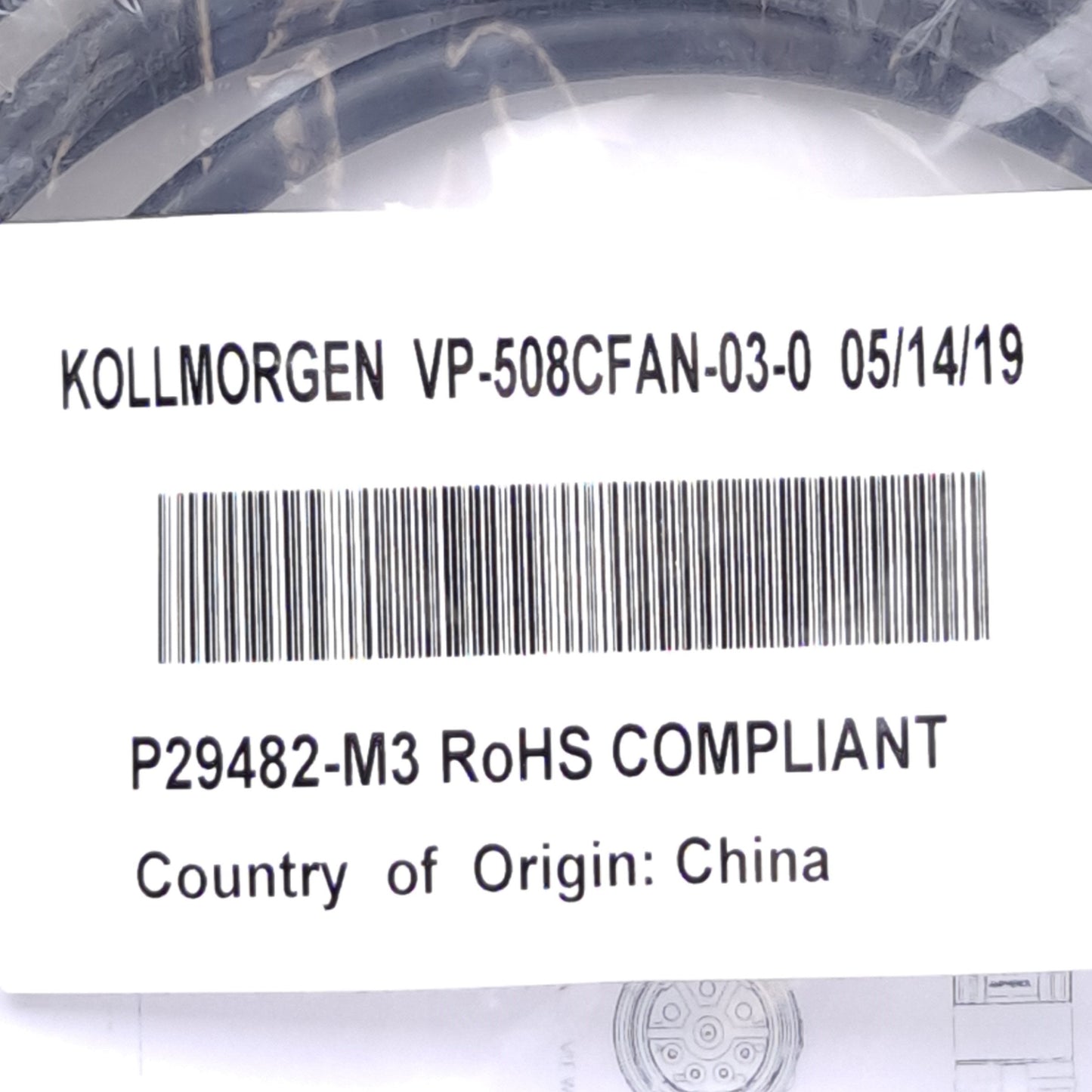 New Kollmorgen VP-508CFAN-03-0 Servo Drive Power Cable, M23 8-Pin Female, 3m Length