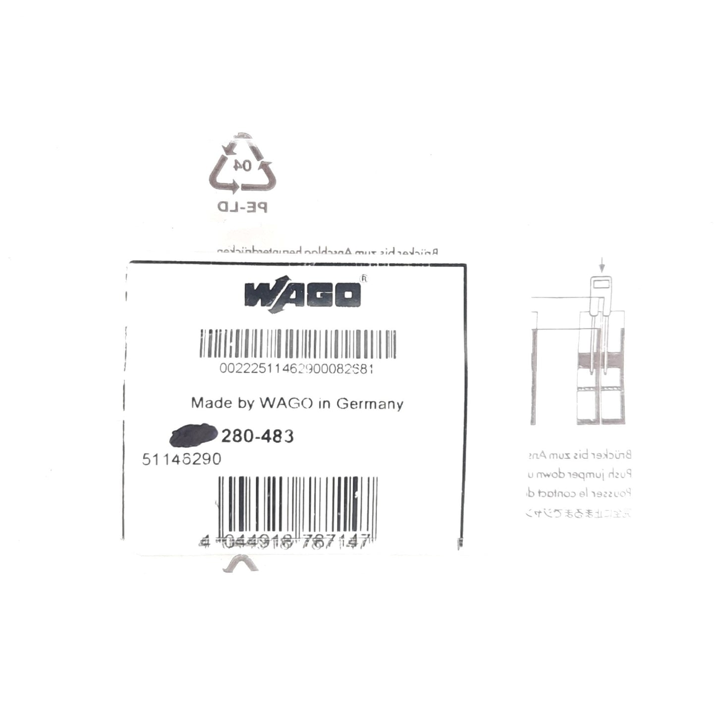 New – Open box Lot of 10 WAGO 280-483 Insulated Comb Jumper, 3-Position, Flat Pins